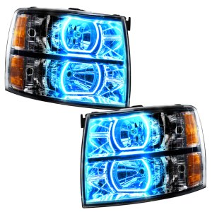 Chevrolet Silverado Headlight Assembly - ORACLE Lighting - SMD HL - Square - ColorSHIFT w/ BC1 Controller - Black - `07-`13